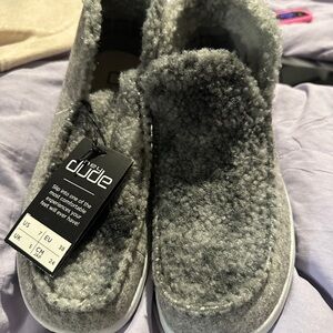 Hey Dude Charcoal Fuzzy Slip-Ons
